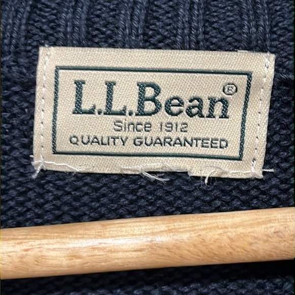 LL Bean Men's Full Zip Sweater Navy Blue 90s Cozy Cabin - Picture 4 of 13